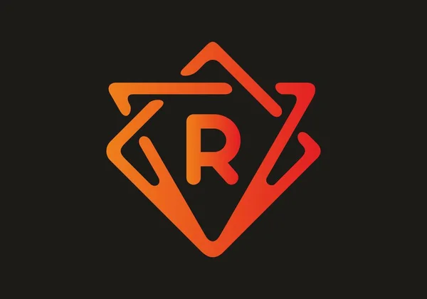 Orange Röd Gradient Färg Ursprungliga Bokstaven Ram Design — Stock vektor