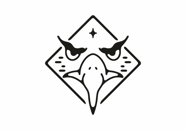 Black Line Art Illustration Eagle Face Design — Stock Vector