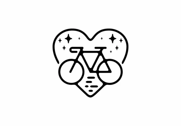 Illustration Art Ligne Noire Vélo Forme Amour Design — Image vectorielle