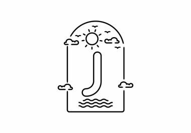 J harfiyle başlayan plaj çizgisi çizimi