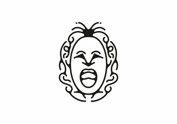 Screen Face Line Art Illustration Design — стоковый вектор