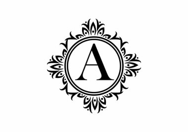 Klasik çerçeve tasarımında siyah bir harf