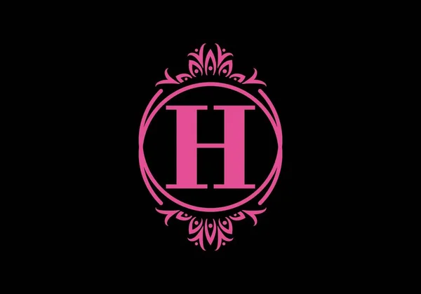 经典框架设计中H开头字母的粉红 — 图库矢量图片