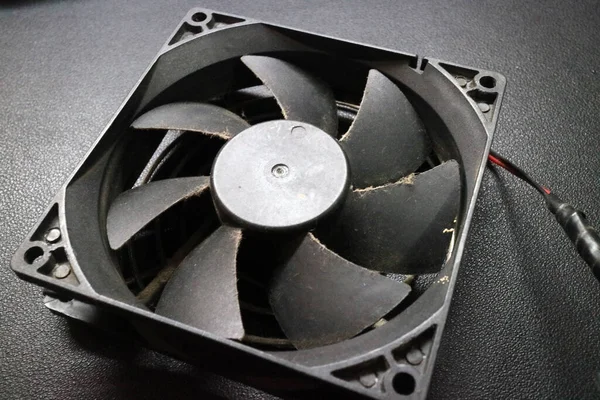 Computer Cpu Fan Black Color Photo — Stock Photo, Image