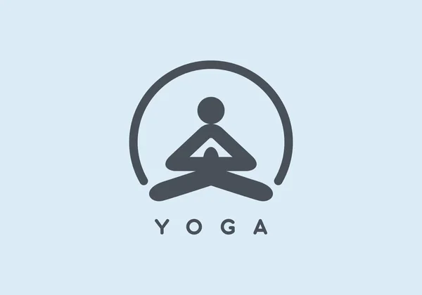 Grijze Kleur Van Het Menselijke Yoga Ontwerp — Stockvector