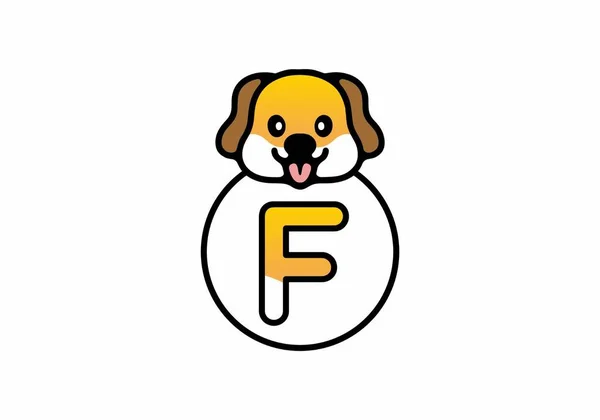 Cute Dog Head Initial Letter Design — Archivo Imágenes Vectoriales