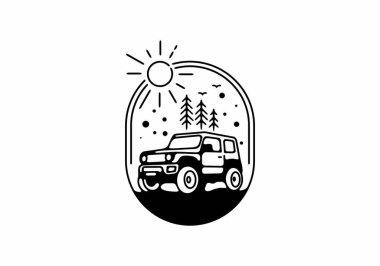 Oval şekilli siyah çizgili otomobil sanatı