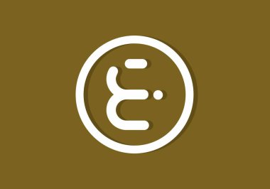 Yuvarlak E ilk harf daire tasarımı