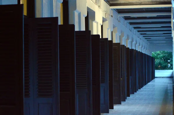 2015 Semarang Indonesia Hallway Many Doors Lawang Sewu Building Semarang — 스톡 사진