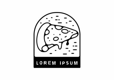 Pencere şeklindeki pizza dilimi sanat rozeti tasarımı