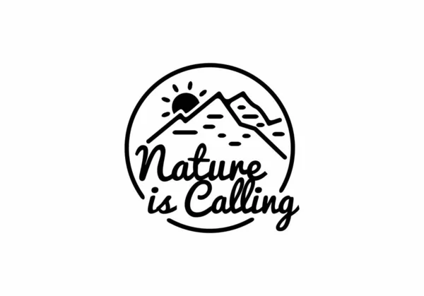 Natureza Está Chamando Linha Arte Ilustração Design — Vetor de Stock