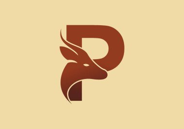 Geyik başlı P harfinin kahverengi rengi