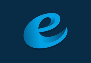 Mavi küçük harf e ilk harf tasarımı