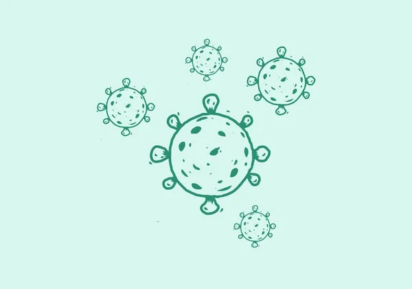 Virüs Topu Sembolü Çizim Tasarımı — Stok Vektör