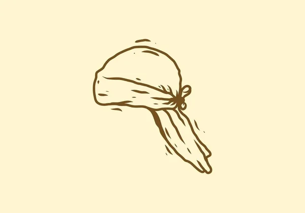 Brown Line Art Drawing Durag Design — Διανυσματικό Αρχείο