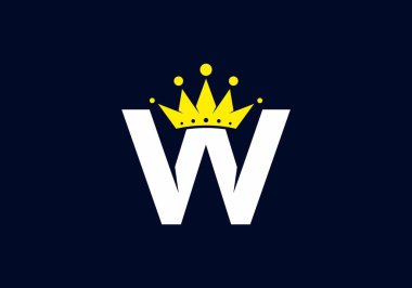 Taç dizaynlı ilk W harfi