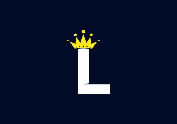 Letra Inicial Con Diseño Corona — Vector de stock