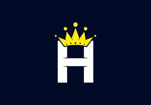 带有冠冕设计的首字母H — 图库矢量图片