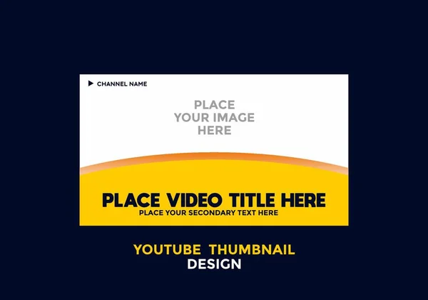 Editable Youtube Thumbnail Design Simple Yellow Color Theme Design — Stock Vector