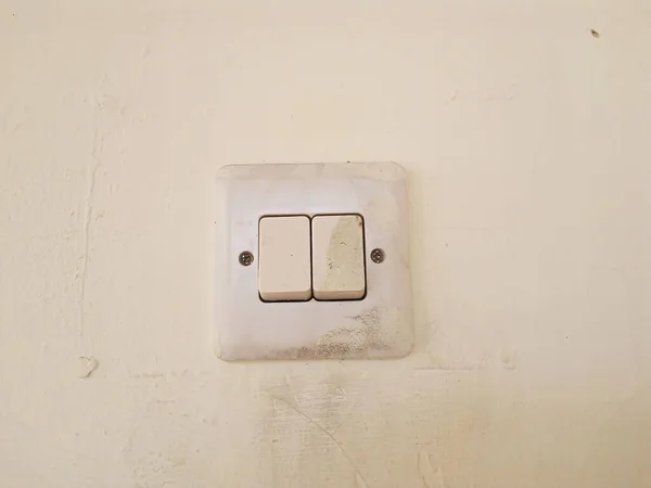 White Light Switch White Wall Photo — Stock Photo, Image