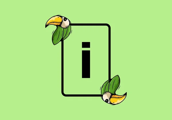Green Bird Initial Letter Design — Stock Vector