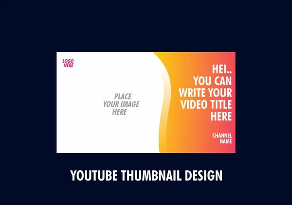 Colorful Editable Youtube Thumbnail Design — Stock Vector