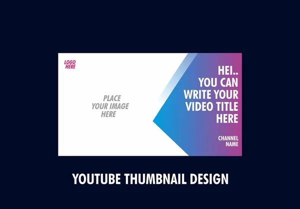 Editável Colorido Design Miniatura Youtube — Vetor de Stock