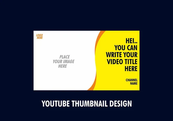 Colorful Editable Youtube Thumbnail Design — Stock Vector