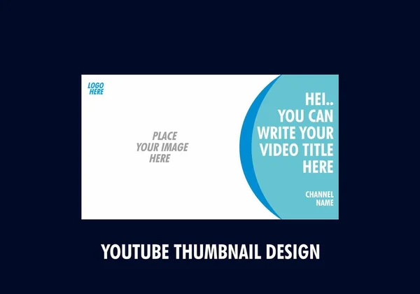 Colorful Editable Youtube Thumbnail Design — Stock Vector