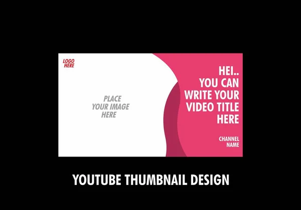 Colorful Editable Youtube Thumbnail Design — Stock Vector