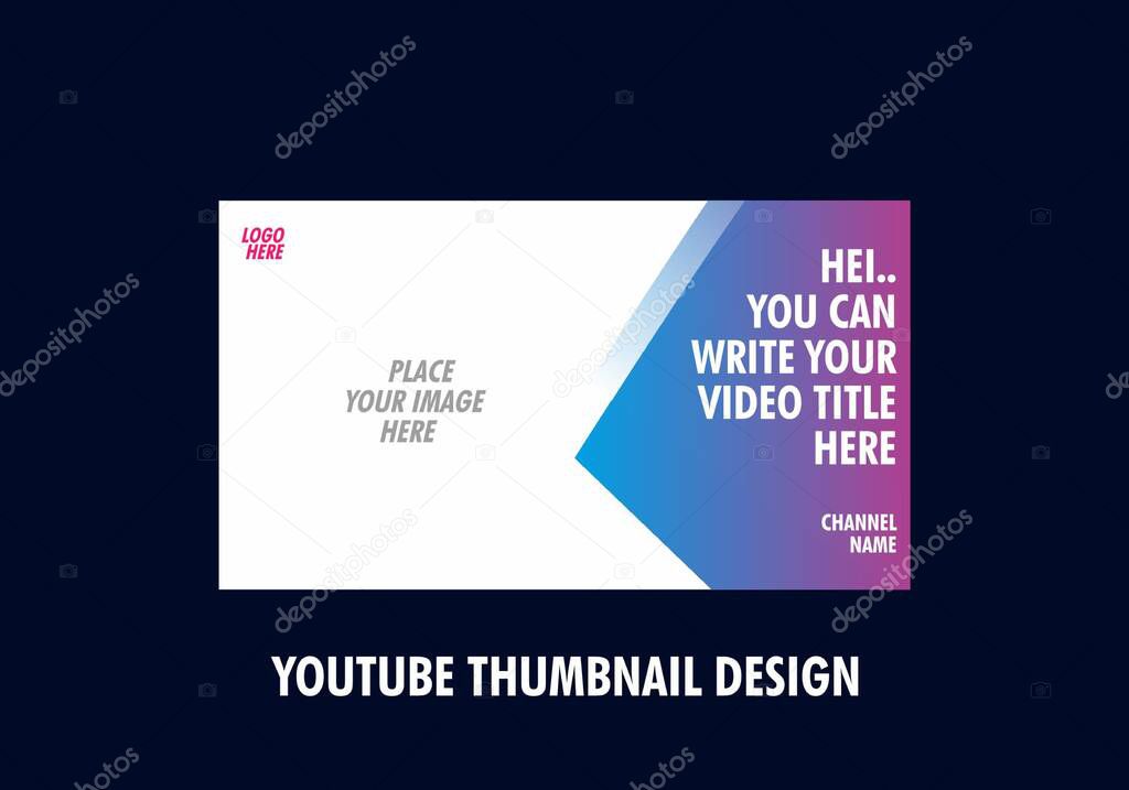 Colorful editable of youtube thumbnail design