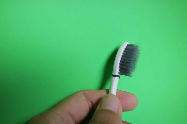 Cepillo Dientes Usado Para Limpiar Los Dientes Una Foto Fondo — Foto de Stock