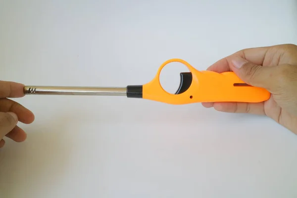 Orange Color Long Neck Gas Lighter Photo — Stock Photo, Image