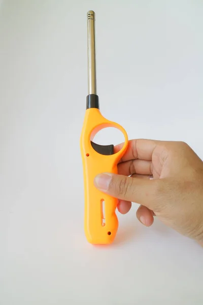 Orange Color Long Neck Gas Lighter Photo — Stock Photo, Image