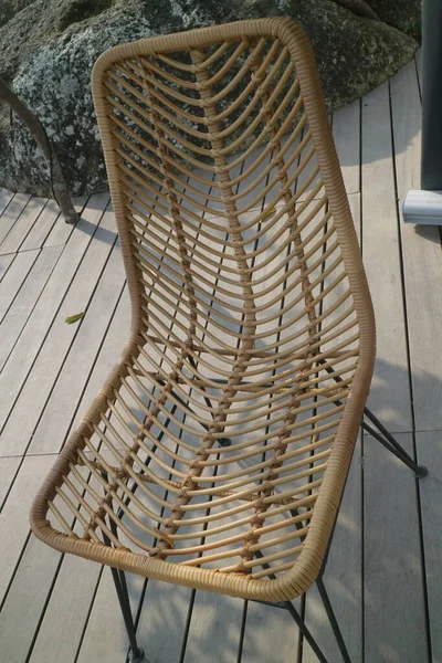 Estética Vintage Cadeira Vime Foto — Fotografia de Stock