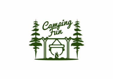 Kamp çizgisi sanat çizimi tasarımı