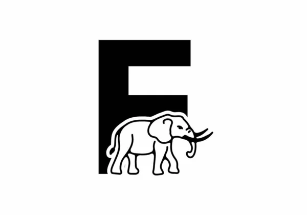 Carta Inicial Com Design Arte Linha Forma Elefante —  Vetores de Stock