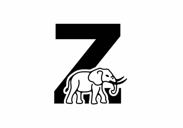 Initial Letter Elephant Shape Line Art Design — Stock Vector