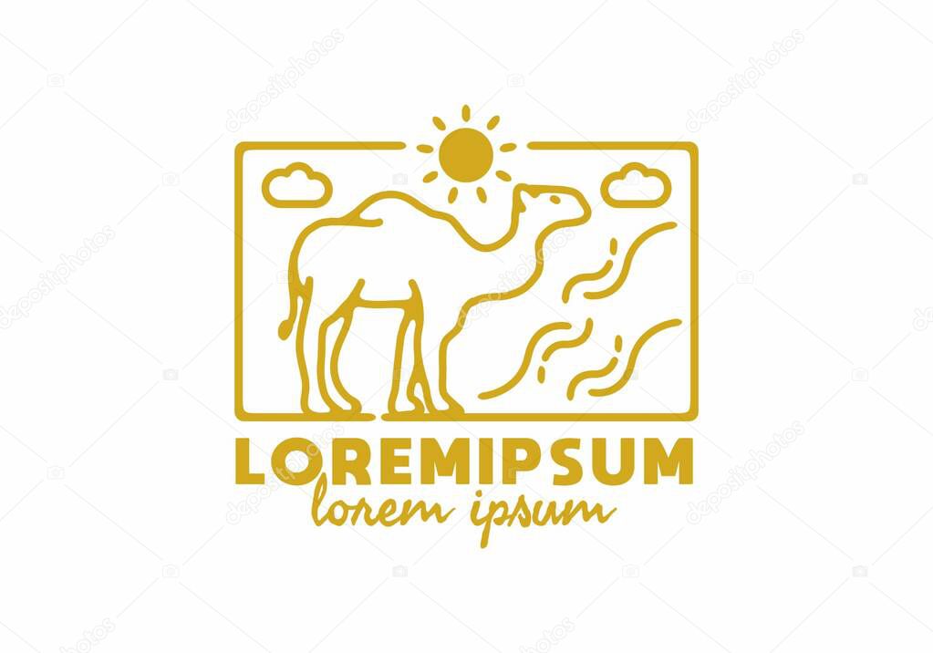 Line art illustration of camel design
