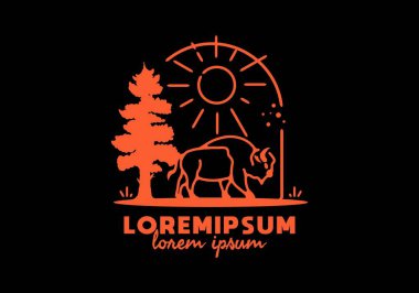 Bizon tasarımının çizgi çizimi