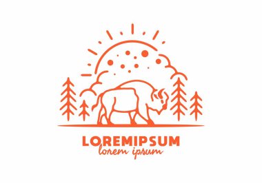 Bizon tasarımının çizgi çizimi