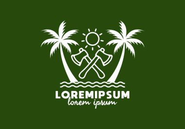 Kamp baltası tasarımının çizgi çizimi