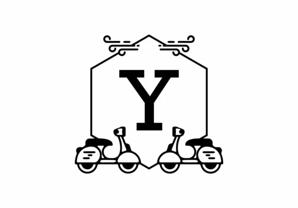 スクーターフレームデザインの初期文字Y — ストックベクタ