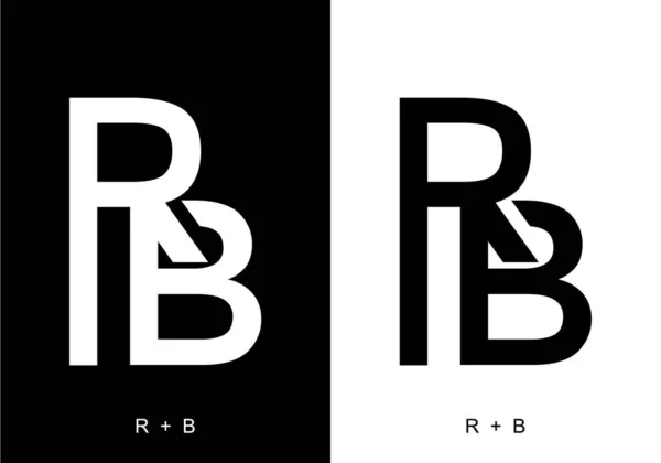 Black White Color Initial Letter Design — Stock Vector