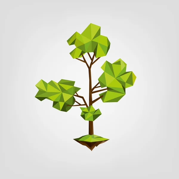 Konzeptioneller polygonaler Baum. Low-Poly-Stil. — Stockvektor