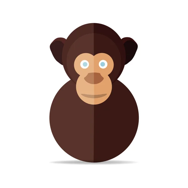 Zwierzę portret z Płaska konstrukcja. Małpa. Ilustracja wektorowa — Wektor stockowy