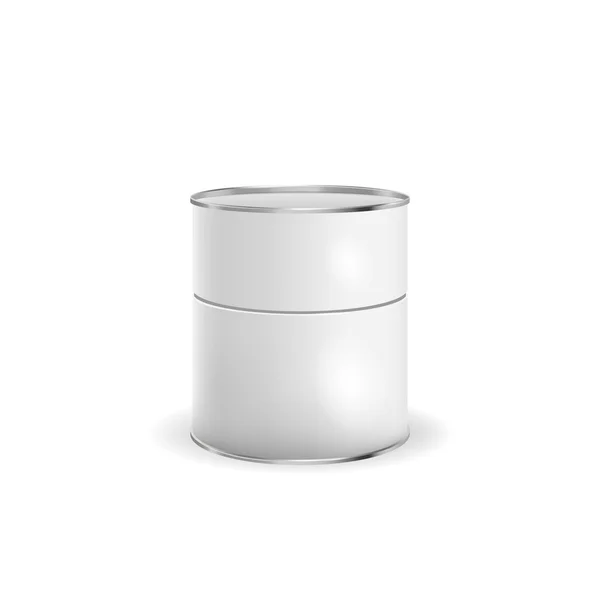 Contenitore in scatola di latta bianca per illustrazione vettoriale isolata di tè o caffè — Vettoriale Stock