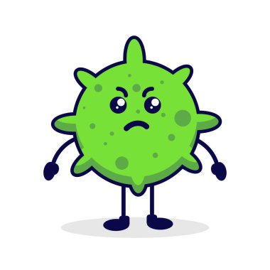 Kızgın virüs sevimli karakter, resimleme sevimli tıbbi sağlık