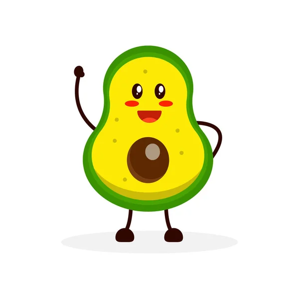 Avocado Niedlichen Charakter Hallo Sagen Diese Illustration Perfekt Für Animationskinder — Stockvektor