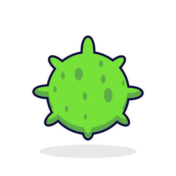 可爱的绿色病毒图片 简单可爱的病毒 — 图库矢量图片